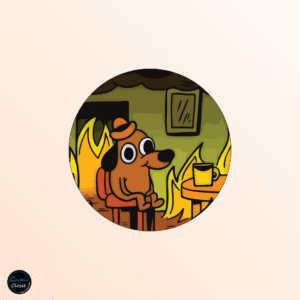 This Is Fine Dog Badge